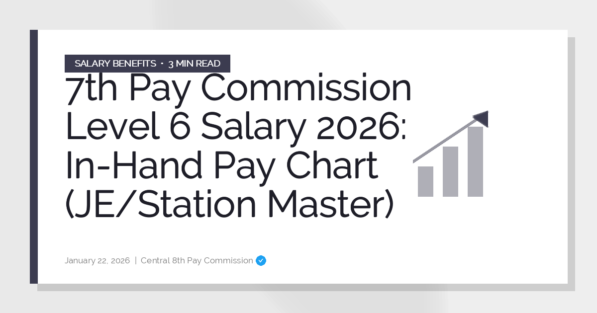 7th Pay Commission Level 6 Salary 2026: In-Hand Pay Chart (JE/Station Master)