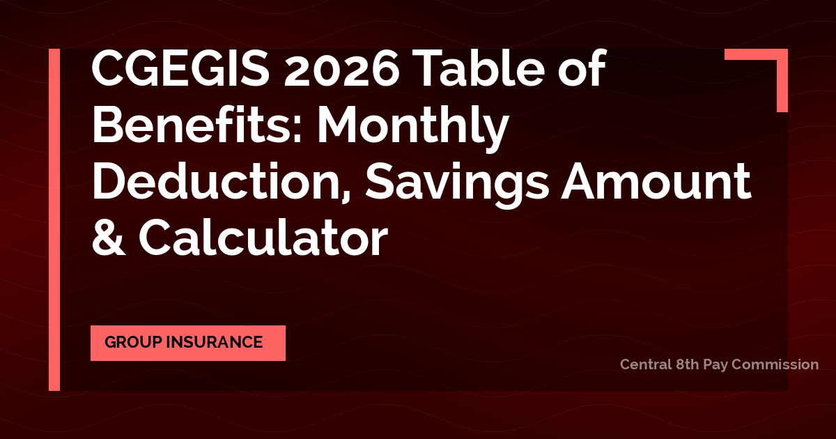 CGEGIS 2026 Table of Benefits: Monthly Deduction, Savings Amount & Calculator