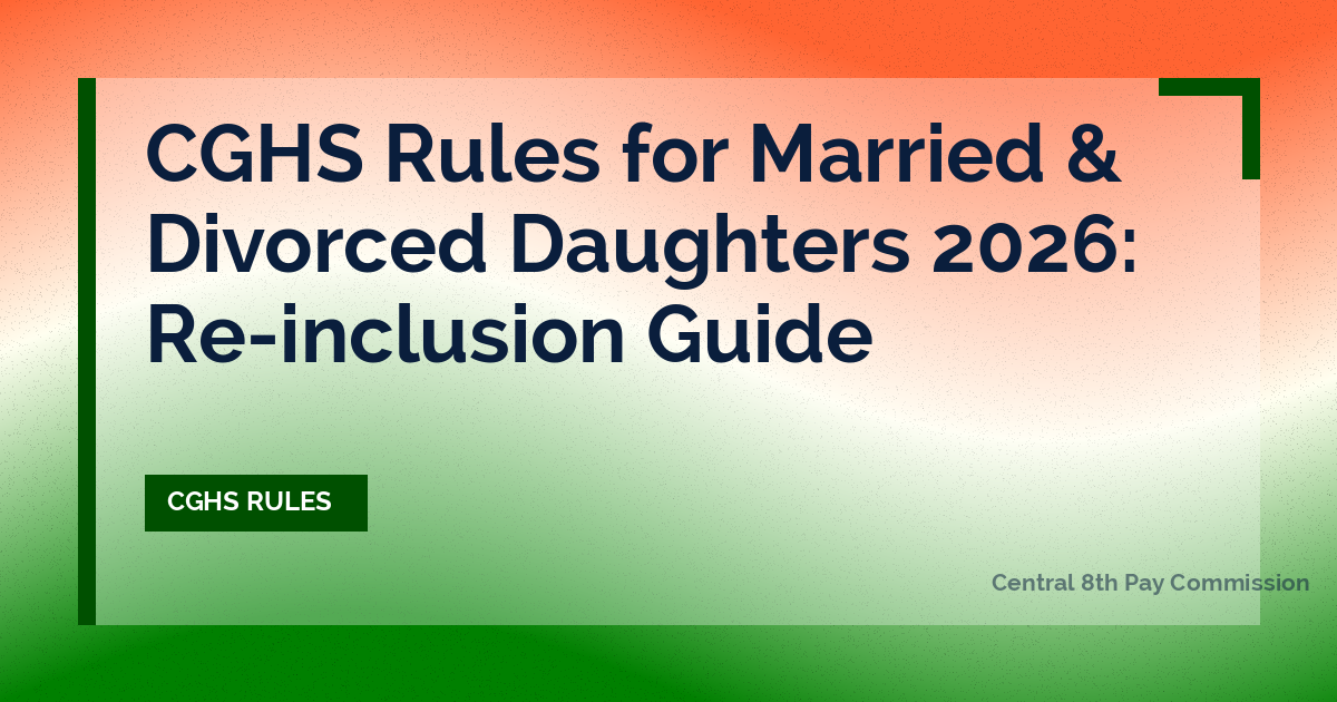 CGHS Rules for Married & Divorced Daughters 2026: Re-inclusion Guide