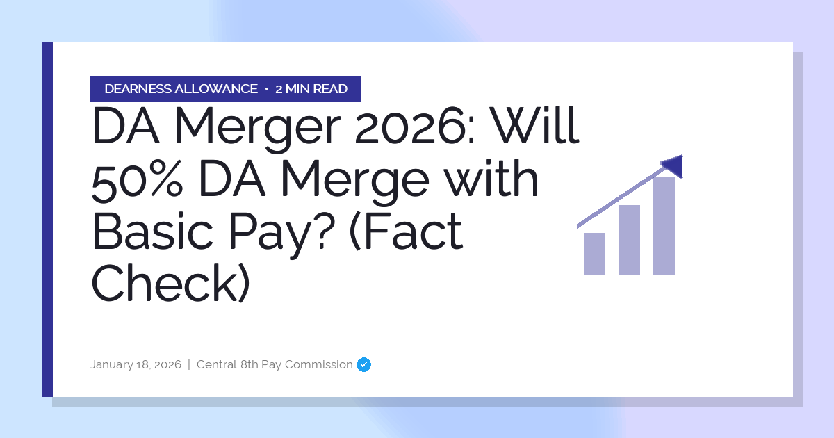 DA Merger 2026: Will 50% DA Merge with Basic Pay? (Fact Check)