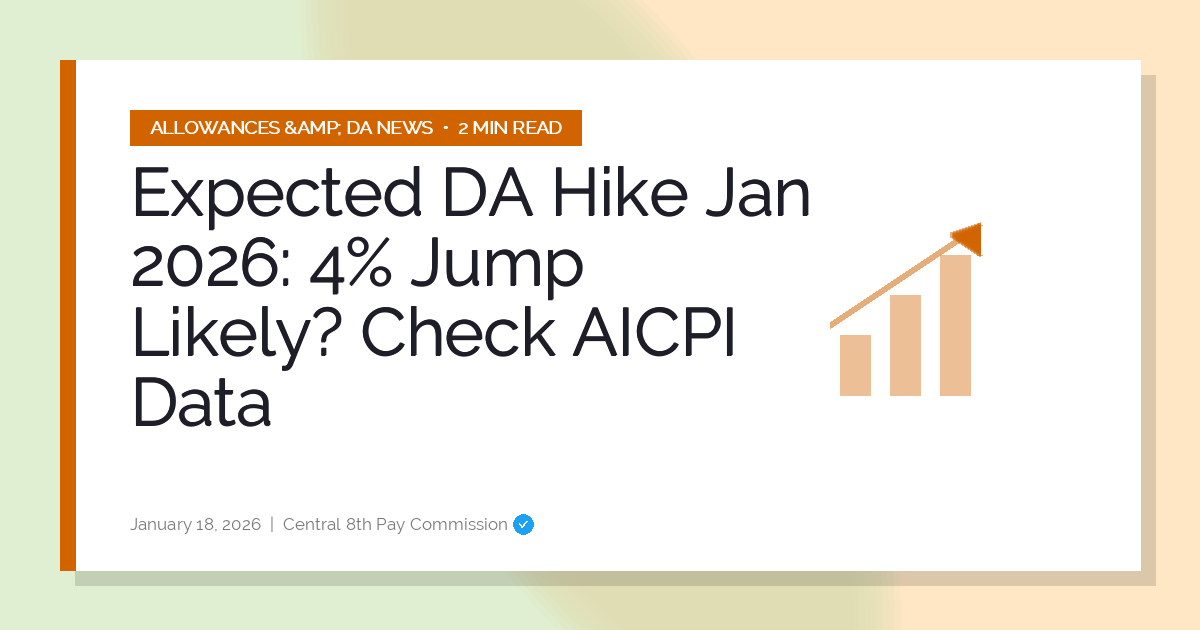 Expected DA Hike Jan 2026: 4% Jump Likely? Check AICPI Data