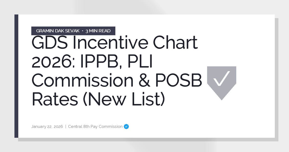 GDS Incentive Chart 2026: IPPB, PLI Commission & POSB Rates (New List)