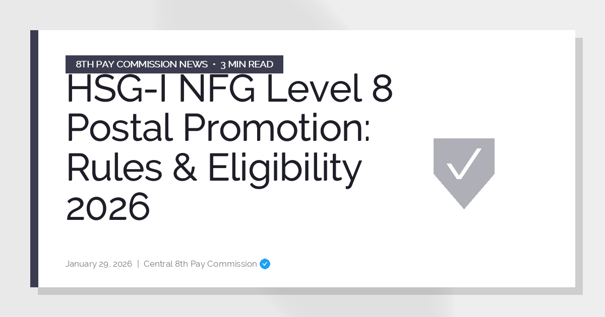 HSG-I NFG Level 8 Postal Promotion: Rules & Eligibility 2026