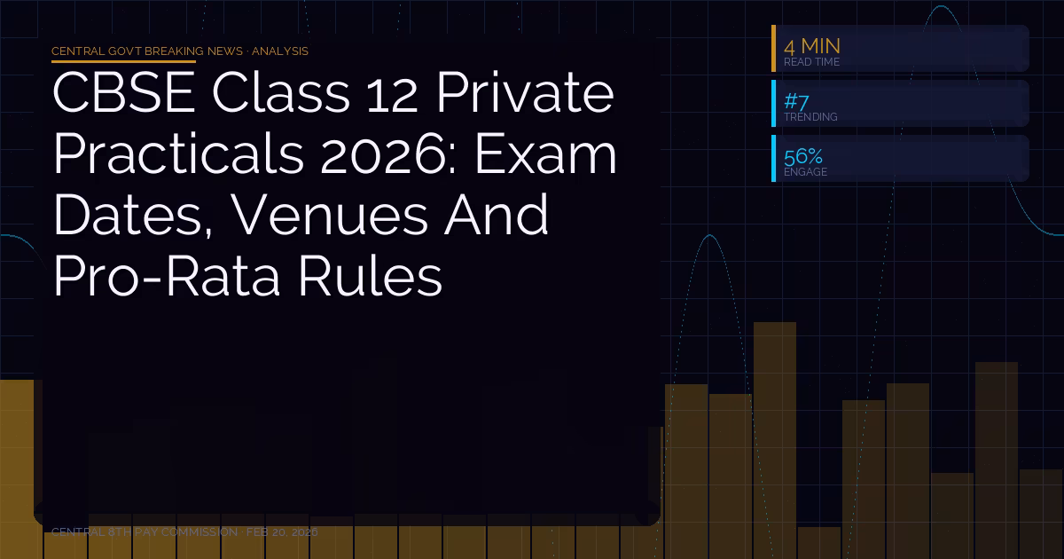 CBSE Class 12 Private Practicals 2026: Exam Dates, Venues And Pro-Rata Rules