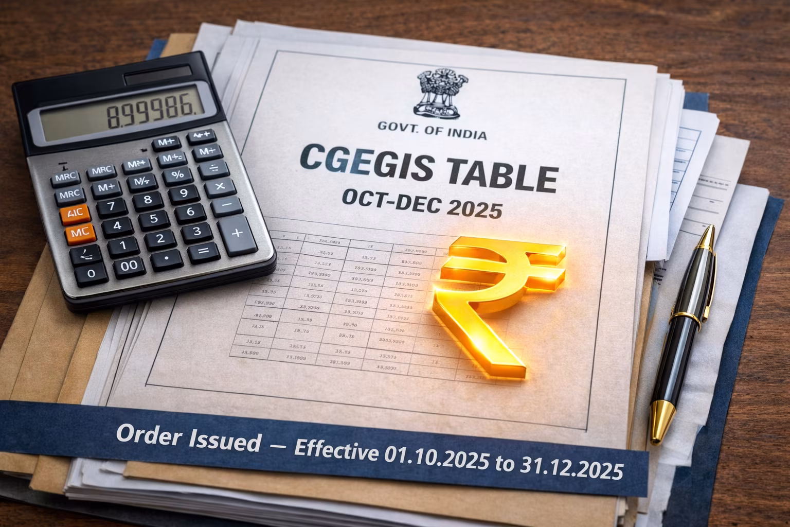 CGEGIS Table of Benefits Oct-Dec 2025: Savings Fund Rules & PDF