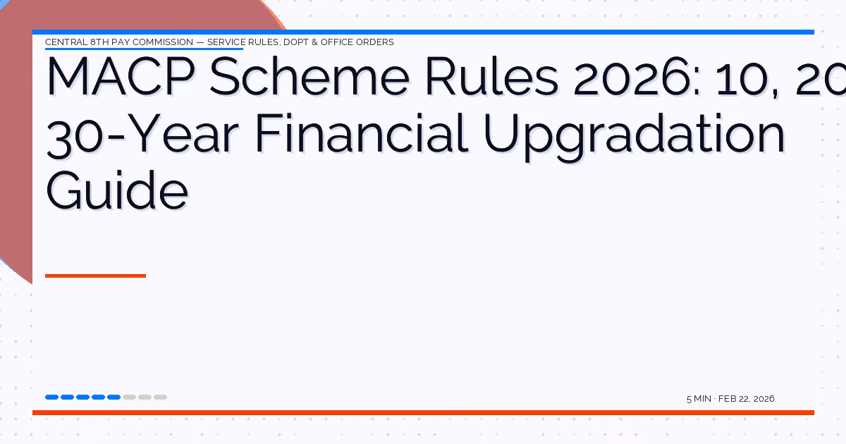 DoPT MACP Guidelines: APAR Benchmarks & Promotion Refusal Penalty